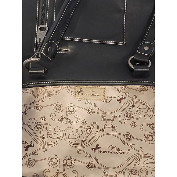 Montana West Concealed Carry Western Tote Leather Embroidered Purse Handbag - Picture 3 of 12